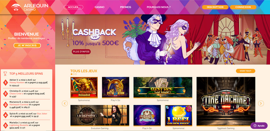 L'Arlequin Casino, un excellent casino en ligne sur le thème du carnaval